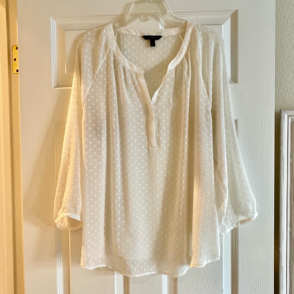 Banana Republic Ivory Swiss Dot Blouse